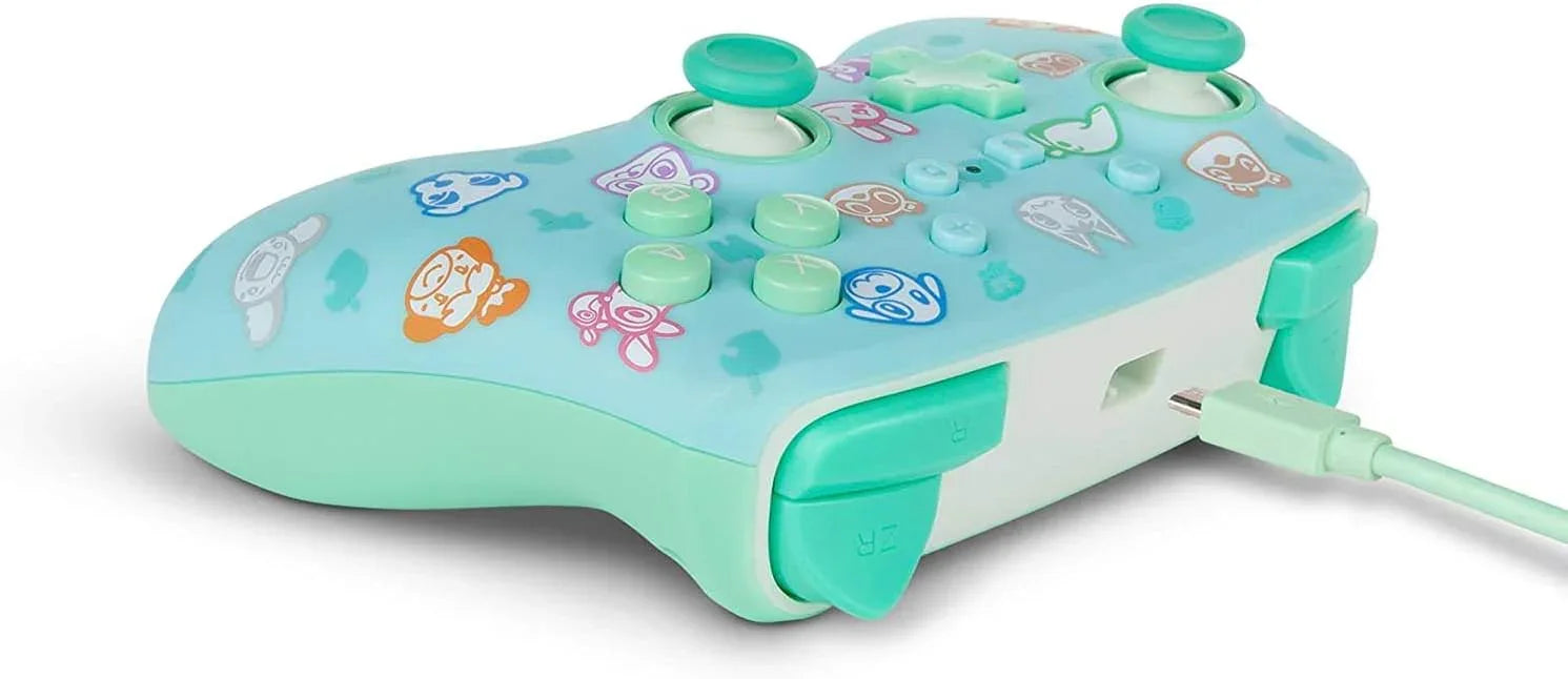 ゲームコントローラー PowerA Enhanced Animal Crossing Wired Nintendo Switch Controller あつまれ どうぶつの森デザイン 任天堂公式ライセンス 高機能 オーディオジャック マッピング可能 高耐久 USB着脱式ケーブル バッテリー不要