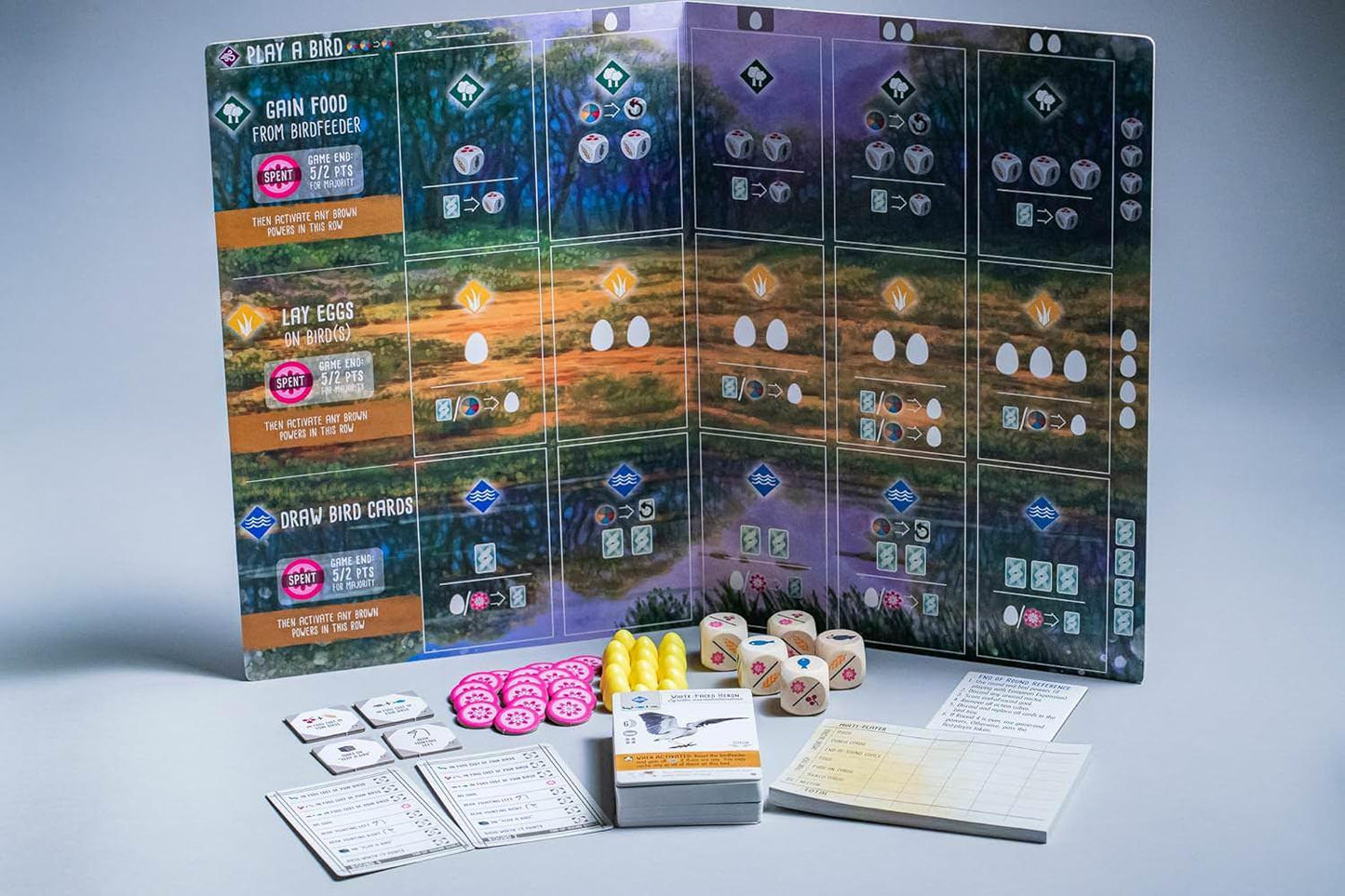 ボードゲーム Wingspan Oceania Expansion Wingspan ブランド 鳥カード95枚入り 新規ユニークデザイン黄色卵ミニチュア15個 蜜トークン69個 新ゲームメカニクス5枚プレイヤーマット ボーナスカード5枚 食料ダイス5個