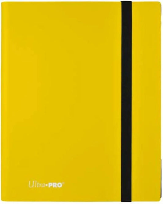 トレーディングカードバインダー ウルトラプロ 9ポケット エクリプス レモンイエロー PROバインダー 酸を含まない非PVC素材による長期保存対応 黒いウェブ素材の滑り止め加工 横入れポケットによるカード落下防止