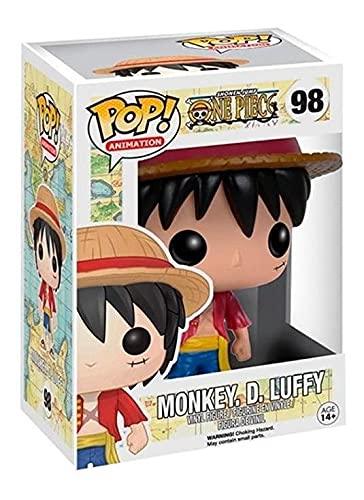 フィギュア Funko POP アニメーション ワンピース モンキー D ルフィ 98 キャラクター ビニール製 独特 デフォルメ スタイル 大頭身 特徴的 赤シャツ 青ショートパンツ サンダル 麦わら帽子 X字傷跡 冒険 海賊王 ブランド Funko
