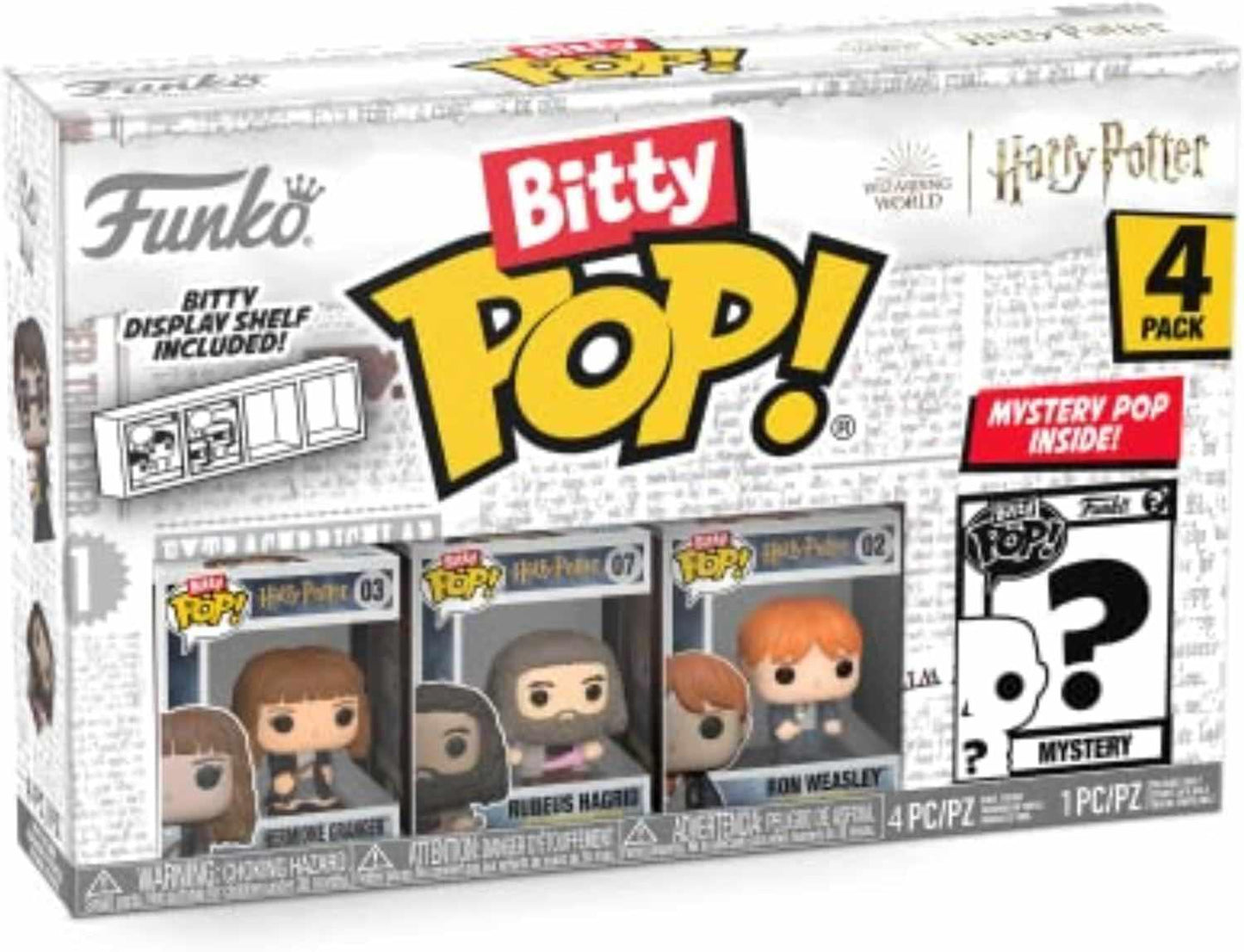 フィギュア Funko Bitty POP ハリー・ポッター ハーマイオニー イン ローブ 4パック 魔法キャラクター ミニチュア コレクション ホグワーツ グリフィンドール 黒ローブ エマ ワトソン 演じる 小型 高精細 デフォルメ キュート