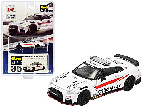 ミニカー 1/64 Nissan GT-R R35 オフィシャルカー Official Car EraCar RF35B ホワイト 北米限定モデル 日産 ニッサン スポーツカー ダイキャスト スケールモデル プレミアム コレクターズアイテム 精巧再現 VR38DETT搭載 スーパーカー レーシングカー