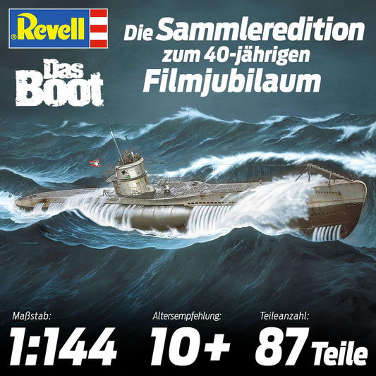 プラモデル Uボート 40周年記念 映画版 1/144 Revell 特別セット 潜水艦 模型 限定キット 軍艦 艦艇 スケールモデル 組立式 フルセット スターターキット 初回特別版