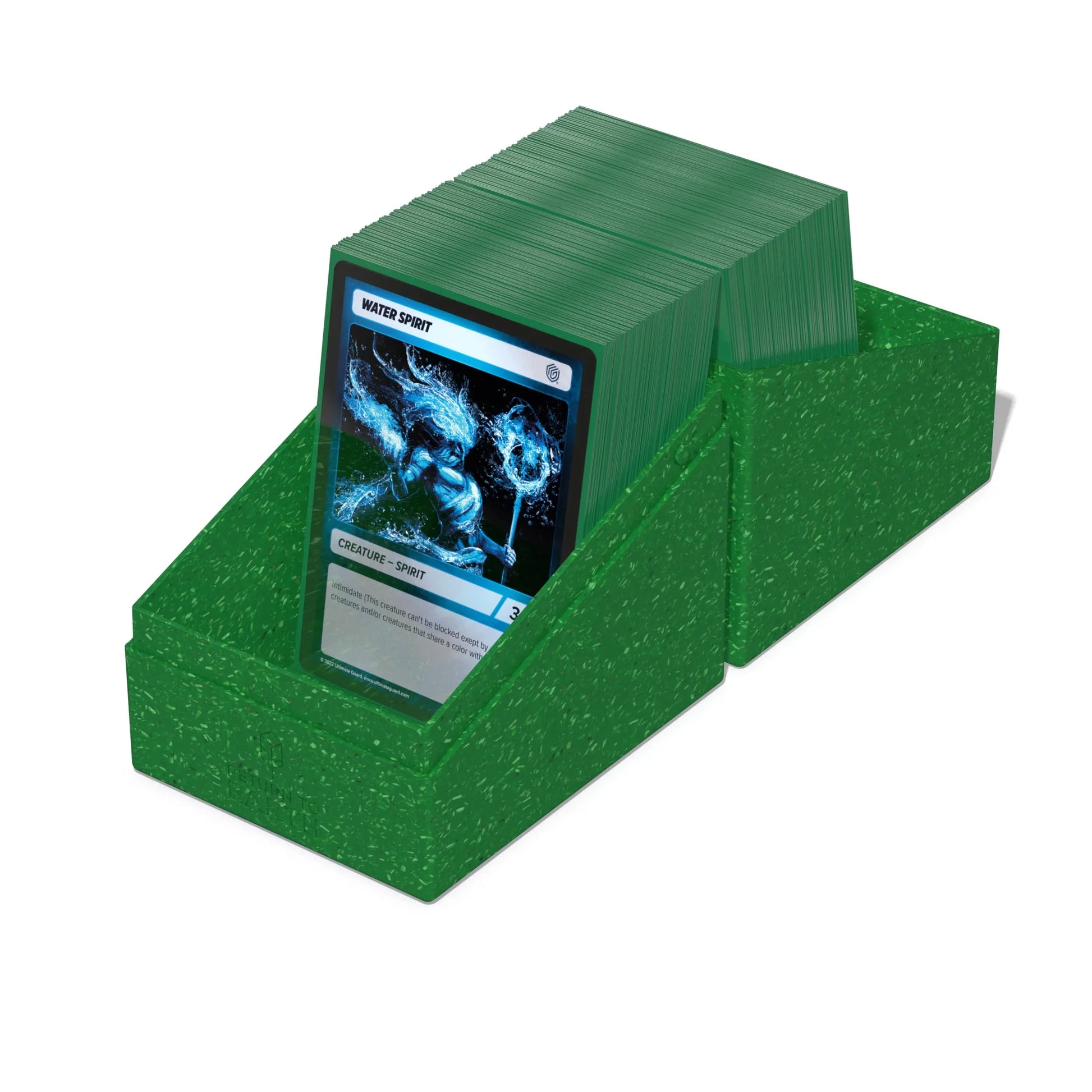 トレーディングカードケース Ultimate Guard RTE Boulder 133+ Green 環境に配慮した収納 大容量最大133枚収納可能 高耐久安全閉鎖システム モジュラー設計 FSC認証パッケージ ドイツ製 高品質TCGデッキ保護用ケース 87%再生資源使用