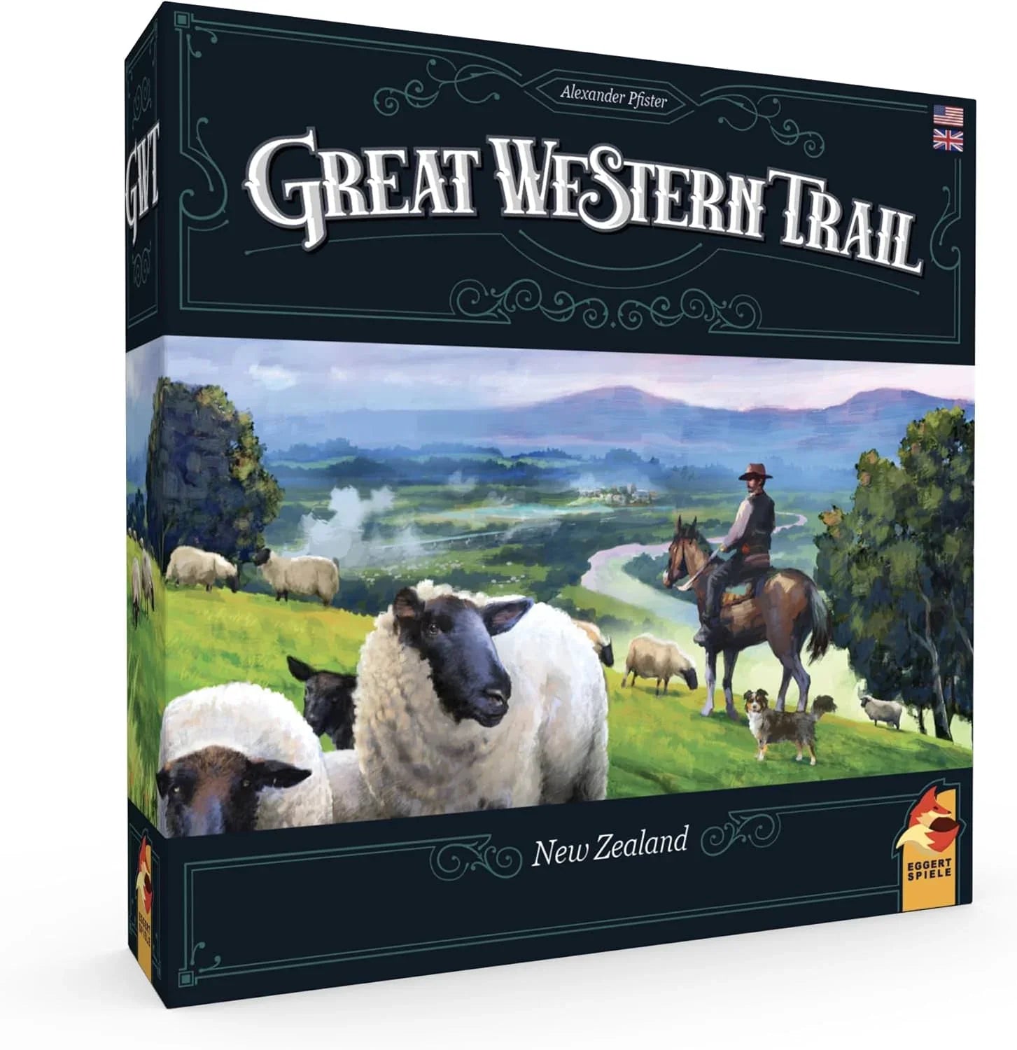 ボードゲーム Great Western Trail New Zealand Plan B Games 19世紀末 ニュージーランド南島 船での探索ルート追加 多彩な戦略要素 羊牧場経営者プレイ 1 4人対応 プレイ時間75 150分 カスタマイズスタート