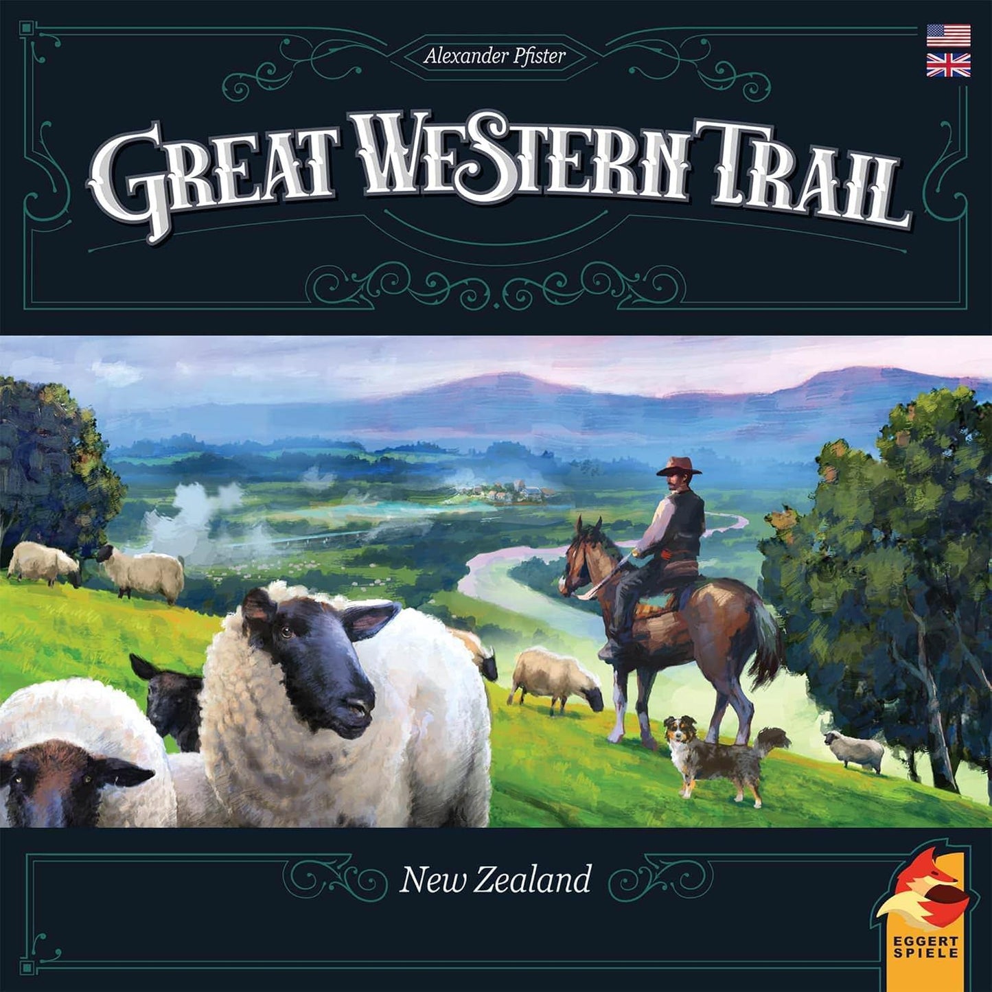 ボードゲーム Great Western Trail New Zealand Plan B Games 19世紀末 ニュージーランド南島 船での探索ルート追加 多彩な戦略要素 羊牧場経営者プレイ 1 4人対応 プレイ時間75 150分 カスタマイズスタート