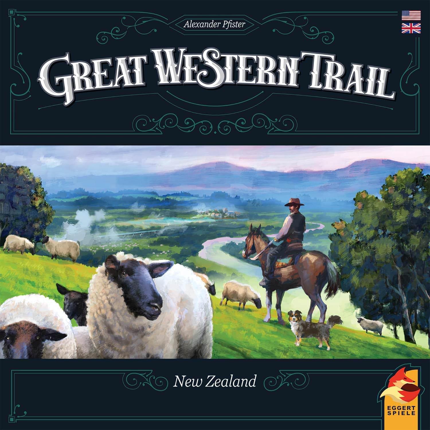 ボードゲーム Great Western Trail New Zealand Plan B Games 19世紀末 ニュージーランド南島 船での探索ルート追加 多彩な戦略要素 羊牧場経営者プレイ 1 4人対応 プレイ時間75 150分 カスタマイズスタート