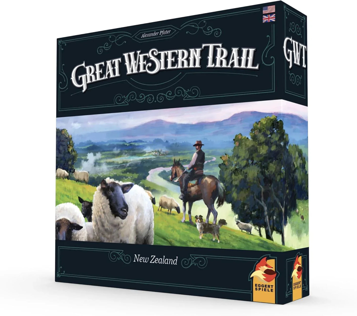 ボードゲーム Great Western Trail New Zealand Plan B Games 19世紀末 ニュージーランド南島 船での探索ルート追加 多彩な戦略要素 羊牧場経営者プレイ 1 4人対応 プレイ時間75 150分 カスタマイズスタート