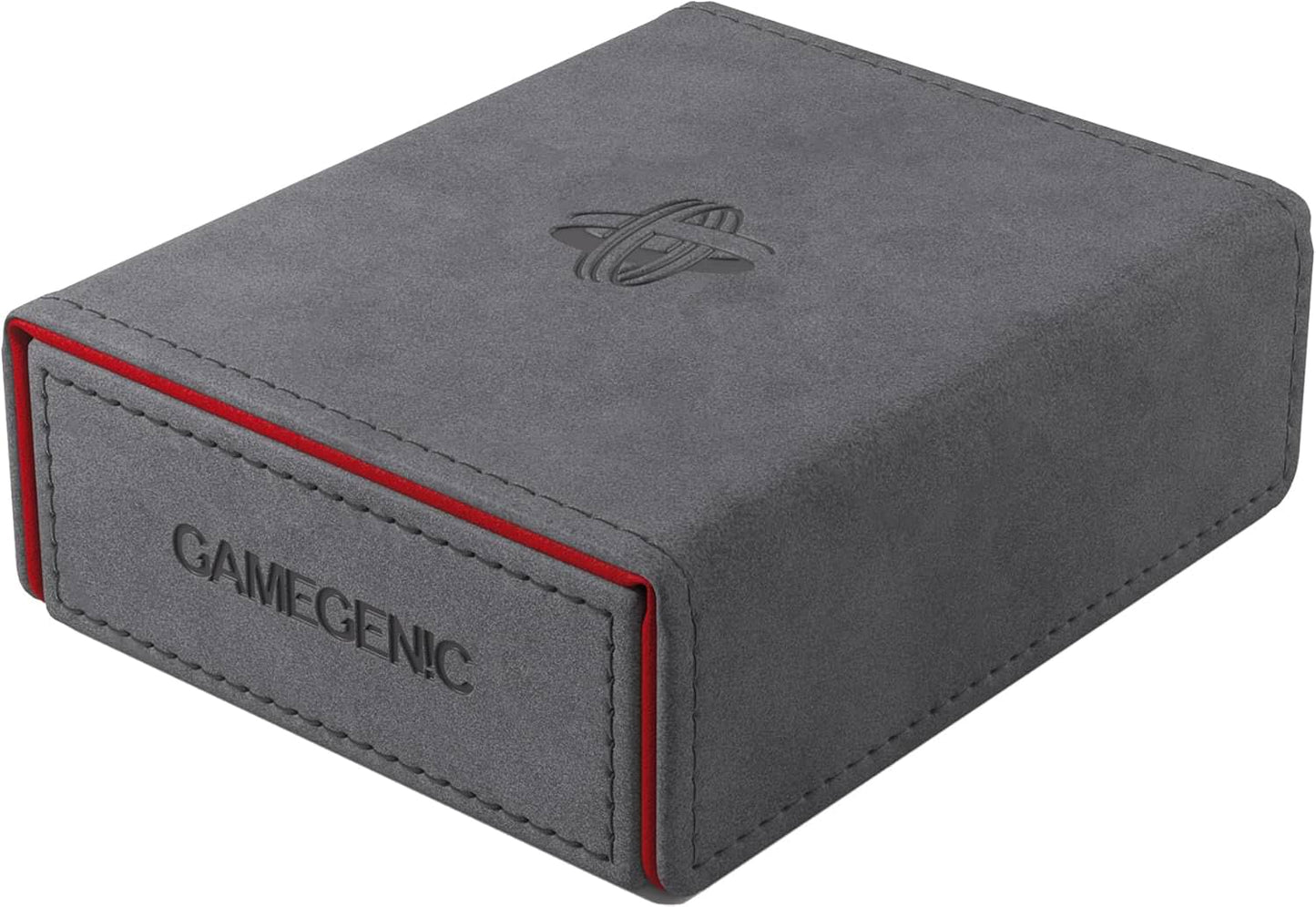 ボードゲーム トレーディングカード 収納ボックス Token Keep Premium Token Box Gray Red Gamegenic マグネット式ロック プレミアムストレージ 取り外し可能トレイ Nexofyber素材 シルバー箔押しロゴ 耐久性 マイクロファイバー内装