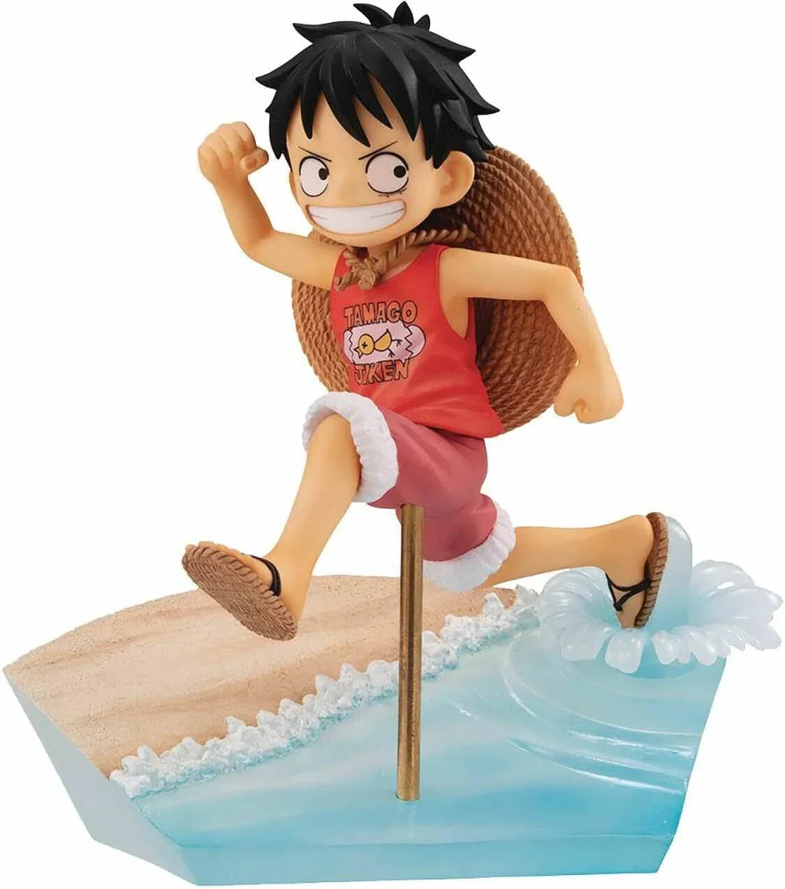 フィギュア ONE PIECE モンキー・D・ルフィ 幼少期 G.E.M.シリーズ 砂浜を駆ける躍動感あふれる立体化 高精細彩色 麦わら帽子可動式 波打ち際テクスチャ サイズ約165mm アニメ初期エンディングモチーフ 大人気国民的アニメ原作
