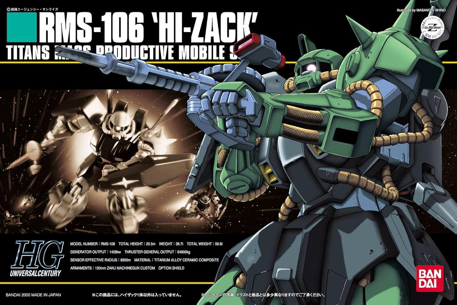 プラモデル RMS-106 ハイザック HGUC 機動戦士Ζガンダム 地球連邦軍 ティターンズカラー 量産型モビルスーツ 1 144スケール 高精度再現 スナップフィット組み立て簡単 改良型ザクマシンガン 武装付属 柔軟パワーパイプ 高可動関節並行輸入品