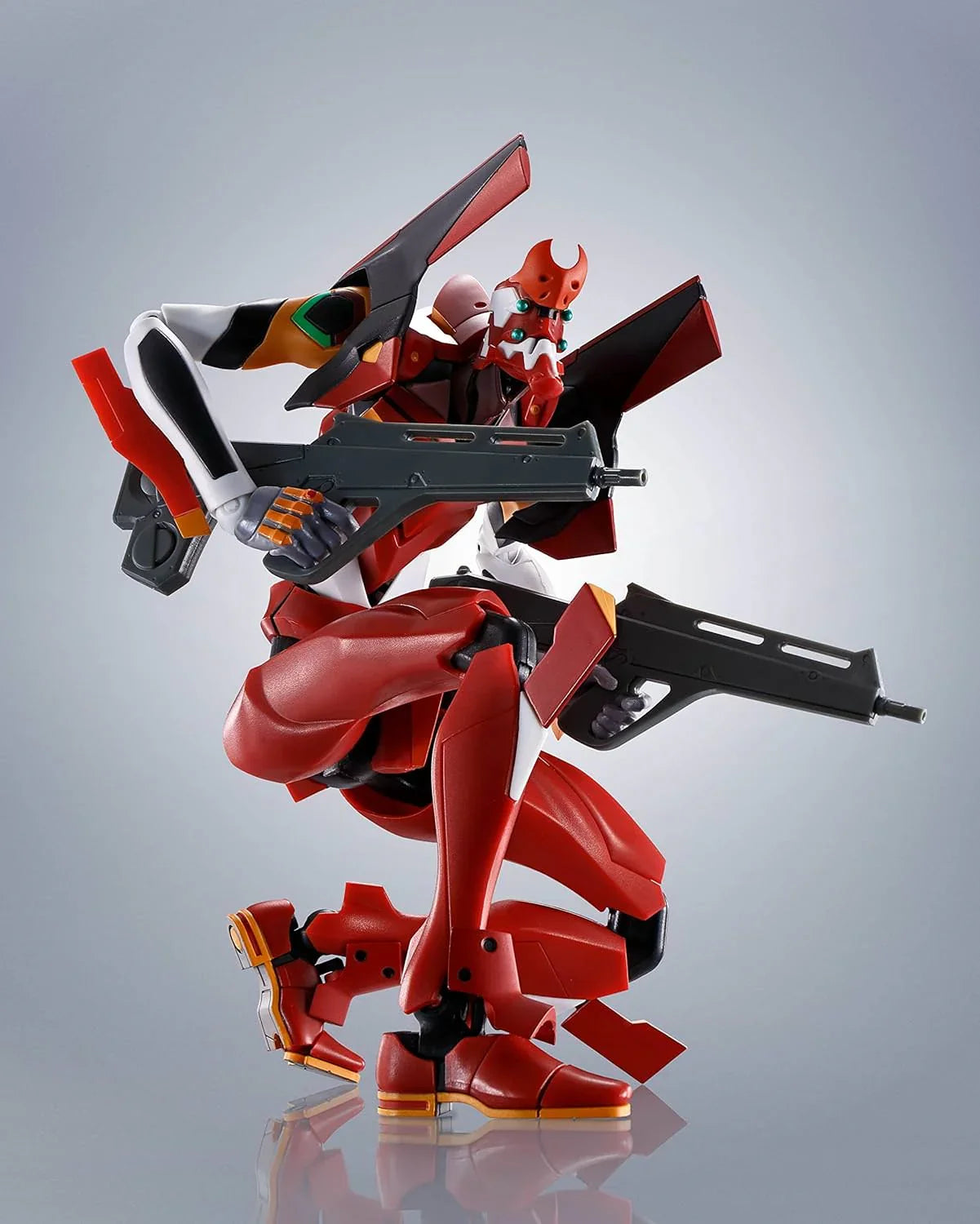 フィギュア エヴァンゲリオン プロダクションモデル-02 2号機 バンダイ THE ROBOT SPIRITS 宇宙戦闘仕様 鮮やかな赤外装 アンカー発射機能搭載 交換用パーツ多数付属 パレットライフル2丁付属 アクションポーズ自在 繊細彩色 高可動性能