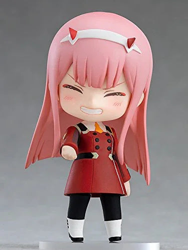フィギュア DARLING in the FRANXX ゼロツー ねんどろいど グッドスマイルカンパニー PVC ABS 高さ約10cm 表情パーツ三種 ベーコンパーツ 制服ジャケット帽子付き 多彩なポージング可能 デフォルメスタイル 特徴的なピンク髪 赤い角