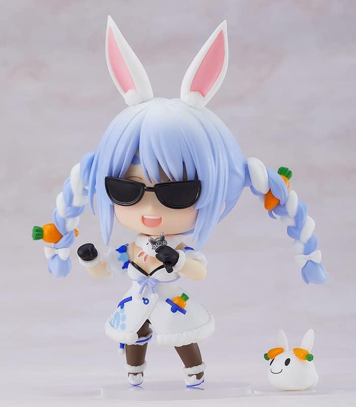 ホロライブプロダクション フィギュア ねんどろいど 兎田ぺこら グッドスマイルカンパニー製 PVC ABS塗装済み 可動式 高さ約100mm 青いウサギ耳 三つ編み髪型 アイドル風衣装 3種表情パーツ 通常 ウィンク 不安 ミニチュアうさぎ