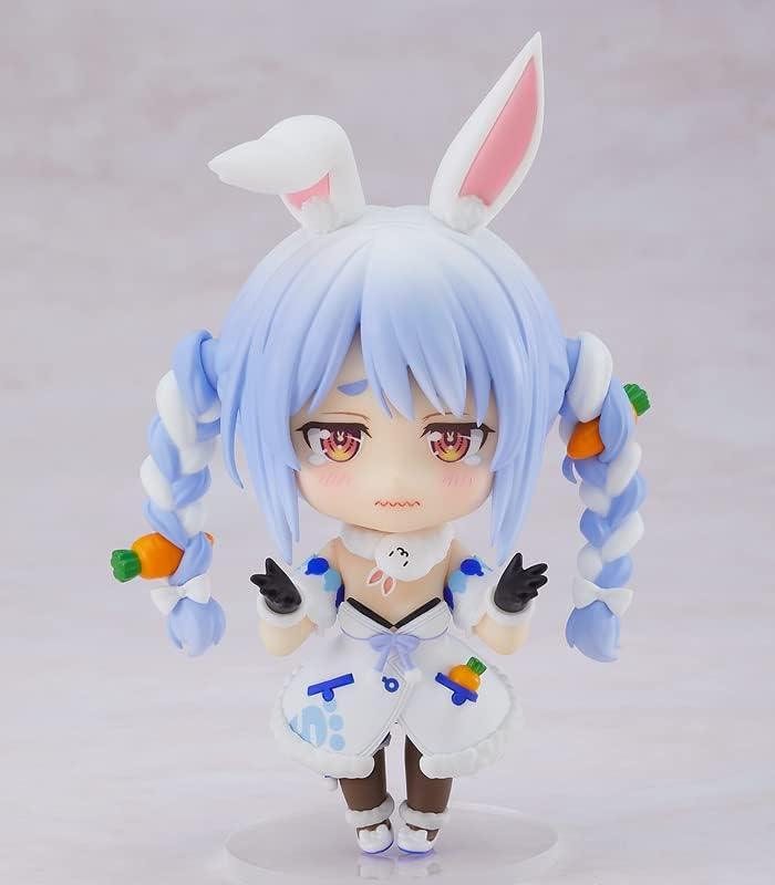ホロライブプロダクション フィギュア ねんどろいど 兎田ぺこら グッドスマイルカンパニー製 PVC ABS塗装済み 可動式 高さ約100mm 青いウサギ耳 三つ編み髪型 アイドル風衣装 3種表情パーツ 通常 ウィンク 不安 ミニチュアうさぎ