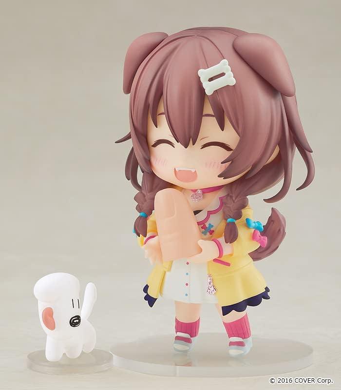 フィギュア 戌神ころね ねんどろいど グッドスマイルカンパニー ホロライブプロダクション 人気VTuber 茶色髪 犬耳 洋服再現 100mm 表情パーツ三種 通常顔 笑顔 ヤンデレ顔 差し替えハンド付き フランスパン ホソイヌミニチュア