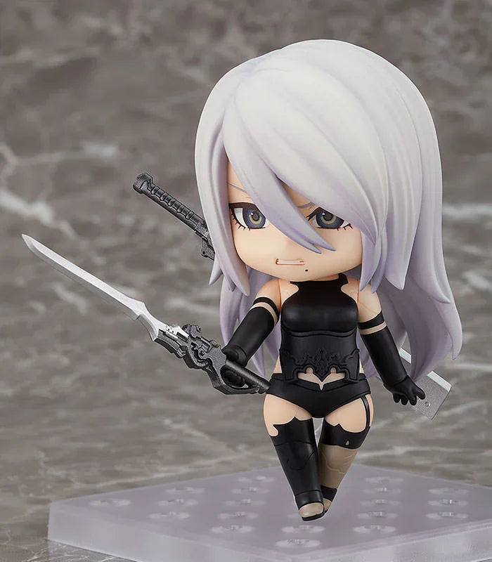 NieR:Automata A2 ヨルハA型二号 ねんどろいど フィギュア アクションRPG スクウェア・エニックス プラチナゲームズ 戦闘アンドロイド 高さ約100mm コンパクトサイズ 表情パーツ3種類 40式剣 40式刀 攻撃エフェクトパーツ付き 並行輸入品