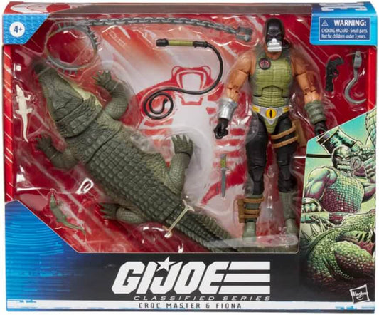 フィギュア G.I.ジョー クロコ・マスター クラシファイドシリーズ プレミアム造形 高可動 全高約15cm 付属ワニフィギュア2体 専用アクセサリー7種 ペットワニと絆 コブラ特殊部隊 悪役キャラクター 独特なマスクと緑スケール装備