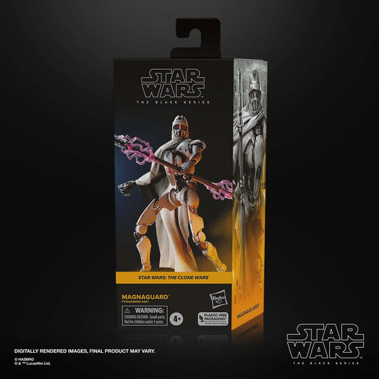 フィギュア Star Wars The Clone Wars MagnaGuard Black Series Hasbro 高品質 可動ポイント プレミアムディテール 精巧再現 6インチ 約15cm コレクティブル 電撃武器 エレクトロスタッフ IG-100 バトルドロイド クローン戦争 特殊作戦