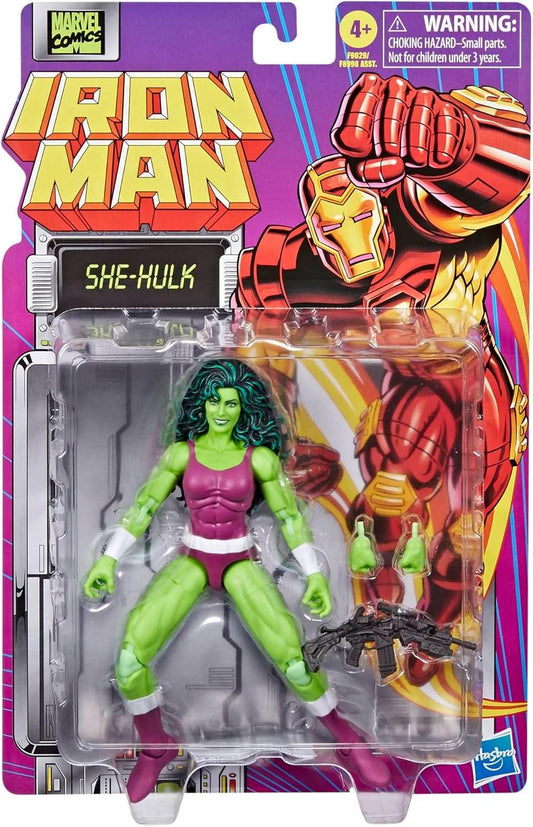 フィギュア Marvel Legends Series She-Hulk 6 Retro Comics Marvel シー・ハルク ジェニファー・ウォルターズ 精巧アクション 可動約20箇所 交換用ハンドパーツ付き レトロスタイルブリスターカードパッケージ コレクター向け 並行輸入品