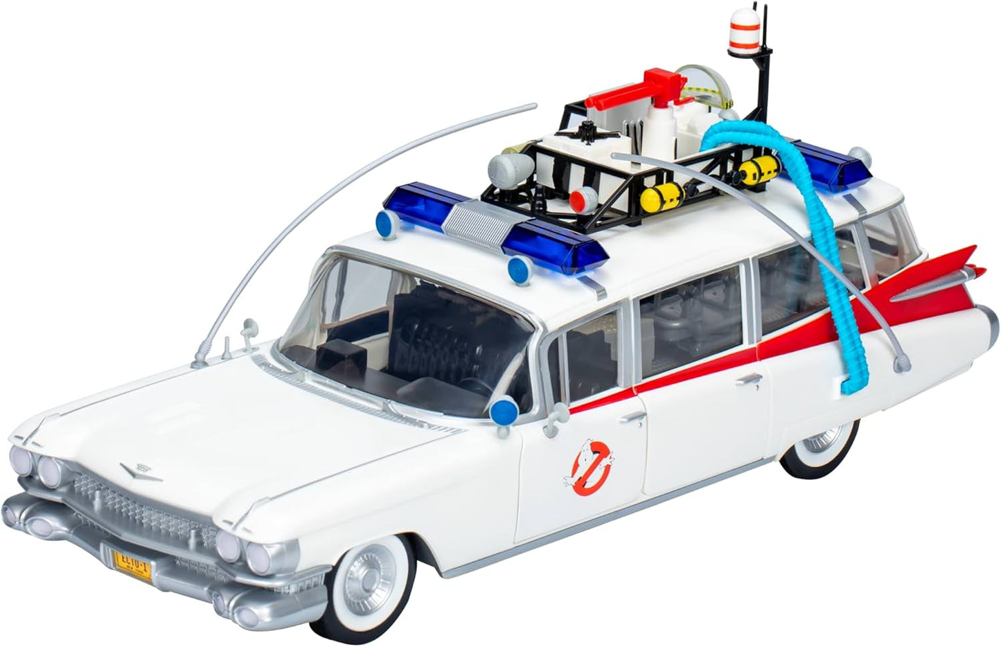 モデルカー ゴーストバスターズ プラズマシリーズ ECTO-1 1984 ハズブロ 精巧ディテール ドア開閉 ストレッチャー引き出し タイヤ回転 1959年式キャデラック ミラーメテオ 映画再現 救急車改造 特別装備 忠実設計