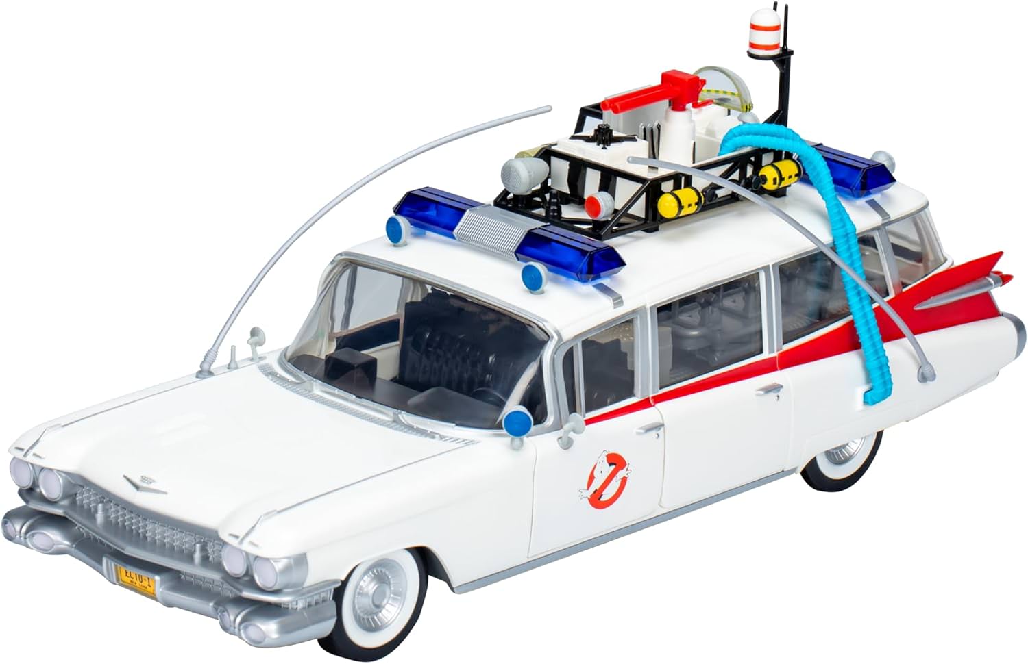 モデルカー ゴーストバスターズ プラズマシリーズ ECTO-1 1984 ハズブロ 精巧ディテール ドア開閉 ストレッチャー引き出し タイヤ回転 1959年式キャデラック ミラーメテオ 映画再現 救急車改造 特別装備 忠実設計