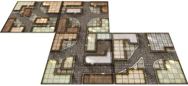 ボードゲームアクセサリー Towns & Taverns Books of Battle Mats Loke Battlemats 都市ファンタジー RPGバトルマップ集 高耐久ハードカバー仕様 24インチ×24インチ大判サイズ 40ページモジュール式2冊セット英語版 日本語説明書なし