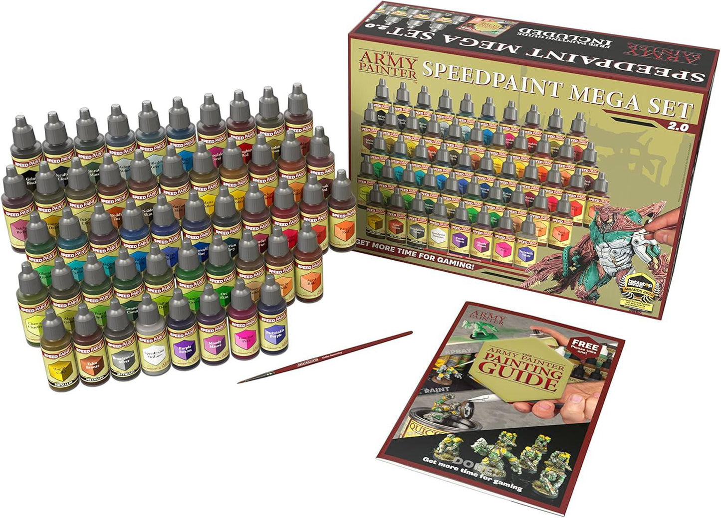 ミニチュアペイント The Army Painter Speedpaint Mega Set 2.0 革新的一度塗り技術搭載 46色メタリック3色含む50本セット 高品質塗料均一混合ステンレス混合ボール採用 ミニチュアホビー向け次世代塗装革命的ソリューション