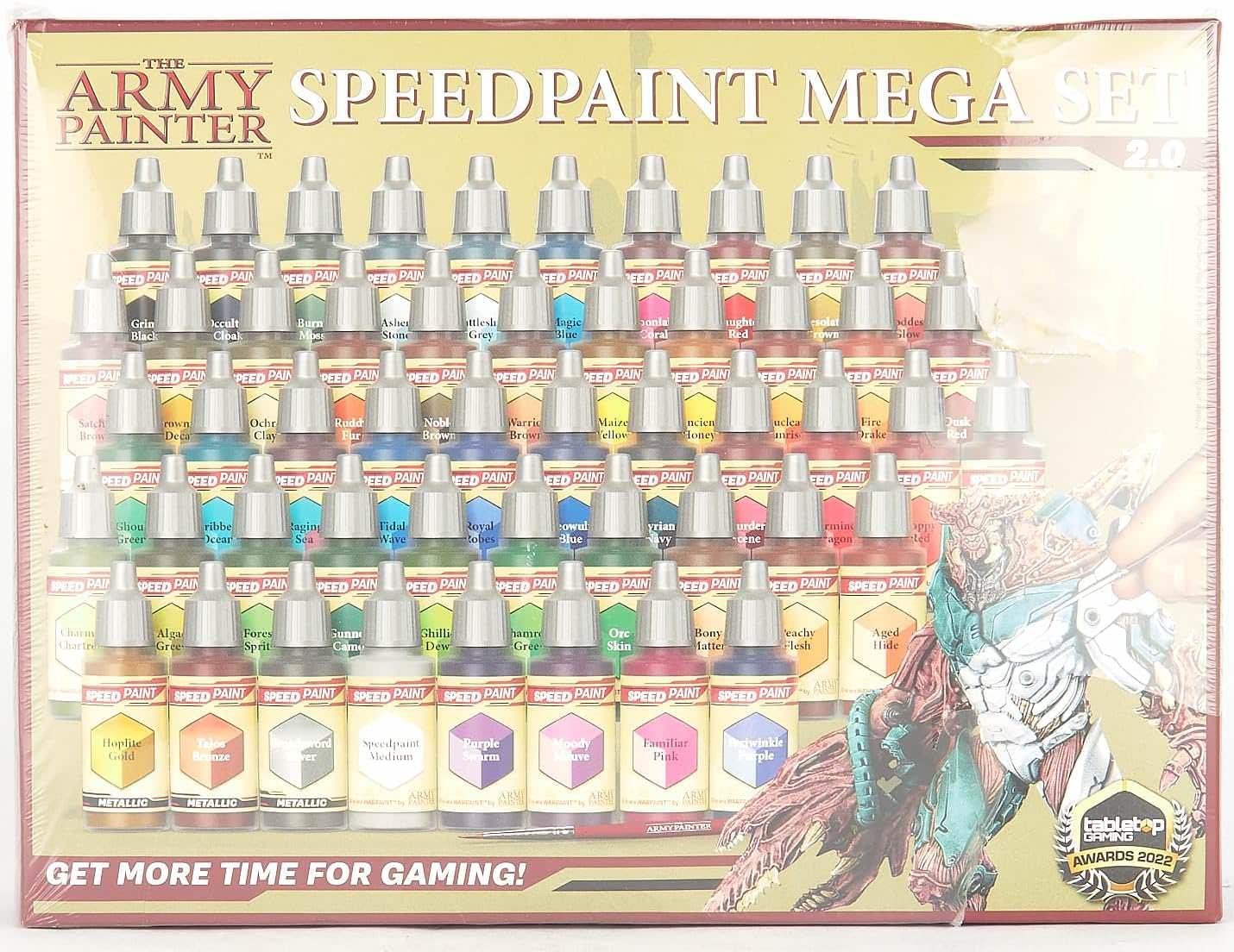 ミニチュアペイント The Army Painter Speedpaint Mega Set 2.0 革新的一度塗り技術搭載 46色メタリック3色含む50本セット 高品質塗料均一混合ステンレス混合ボール採用 ミニチュアホビー向け次世代塗装革命的ソリューション
