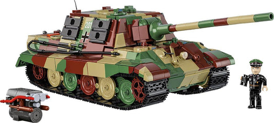 アウトレット品 プラモデル Cobi 2580 Sd Kfz 186 ヤークトティーガー ドイツ駆逐戦車モデルキット 第二次世界大戦 高精度1280ブロック 1対28スケール 可動砲身 開閉ハッチ取り外しミニエンジンモデル 戦車長フィギュア付属