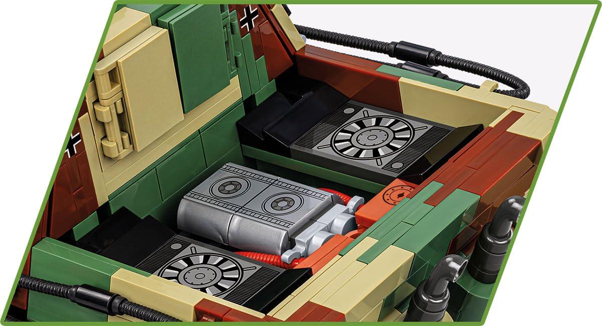 アウトレット品 プラモデル Cobi 2580 Sd Kfz 186 ヤークトティーガー ドイツ駆逐戦車モデルキット 第二次世界大戦 高精度1280ブロック 1対28スケール 可動砲身 開閉ハッチ取り外しミニエンジンモデル 戦車長フィギュア付属