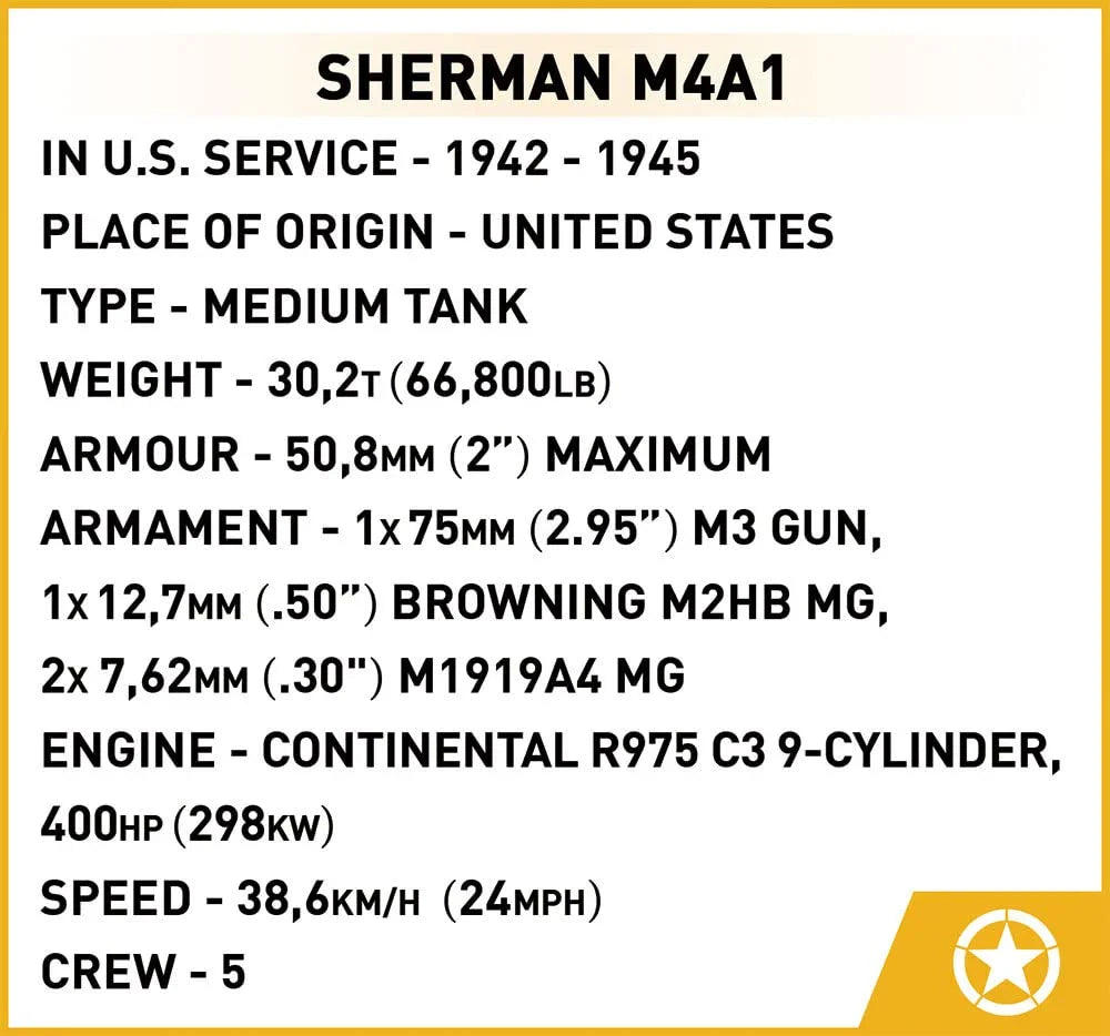 組み立て式ブロック模型 M4シャーマン中戦車 COBI 3044 アメリカ軍 第二次世界大戦 615ピース 精密ディテール エンジン再現 360度回転砲塔 ハッチ開閉可能 戦車兵フィギュア付属 高耐久 プラスチック製 レゴ互換 コレクション向け