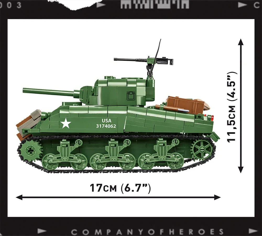 組み立て式ブロック模型 M4シャーマン中戦車 COBI 3044 アメリカ軍 第二次世界大戦 615ピース 精密ディテール エンジン再現 360度回転砲塔 ハッチ開閉可能 戦車兵フィギュア付属 高耐久 プラスチック製 レゴ互換 コレクション向け