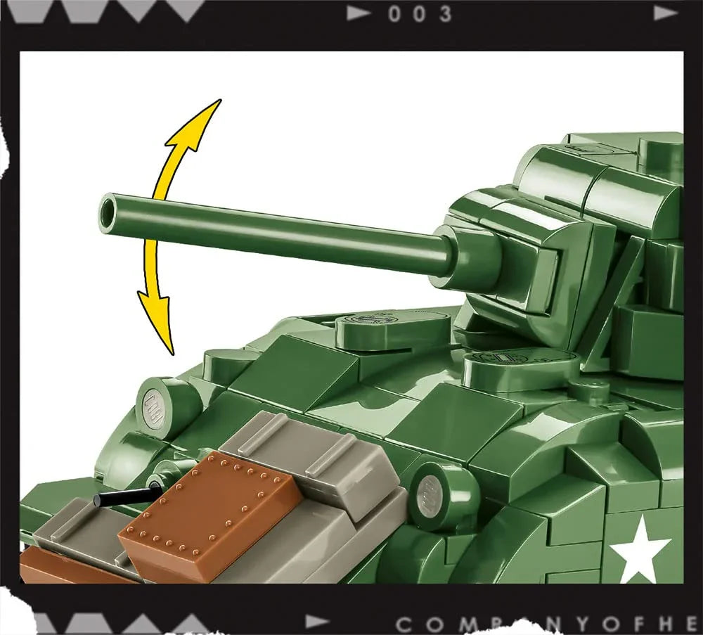 組み立て式ブロック模型 M4シャーマン中戦車 COBI 3044 アメリカ軍 第二次世界大戦 615ピース 精密ディテール エンジン再現 360度回転砲塔 ハッチ開閉可能 戦車兵フィギュア付属 高耐久 プラスチック製 レゴ互換 コレクション向け
