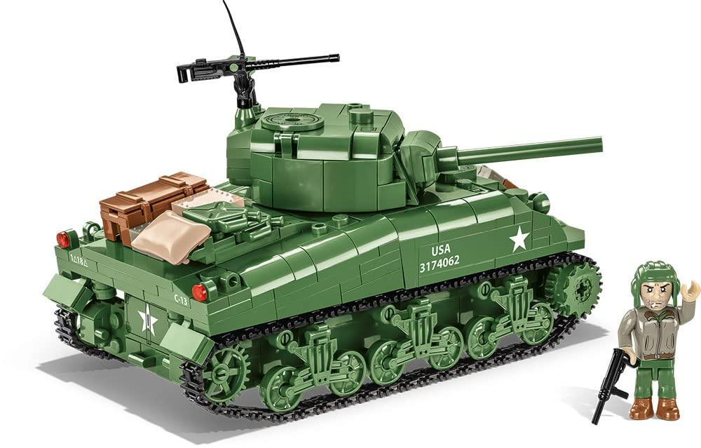 組み立て式ブロック模型 M4シャーマン中戦車 COBI 3044 アメリカ軍 第二次世界大戦 615ピース 精密ディテール エンジン再現 360度回転砲塔 ハッチ開閉可能 戦車兵フィギュア付属 高耐久 プラスチック製 レゴ互換 コレクション向け