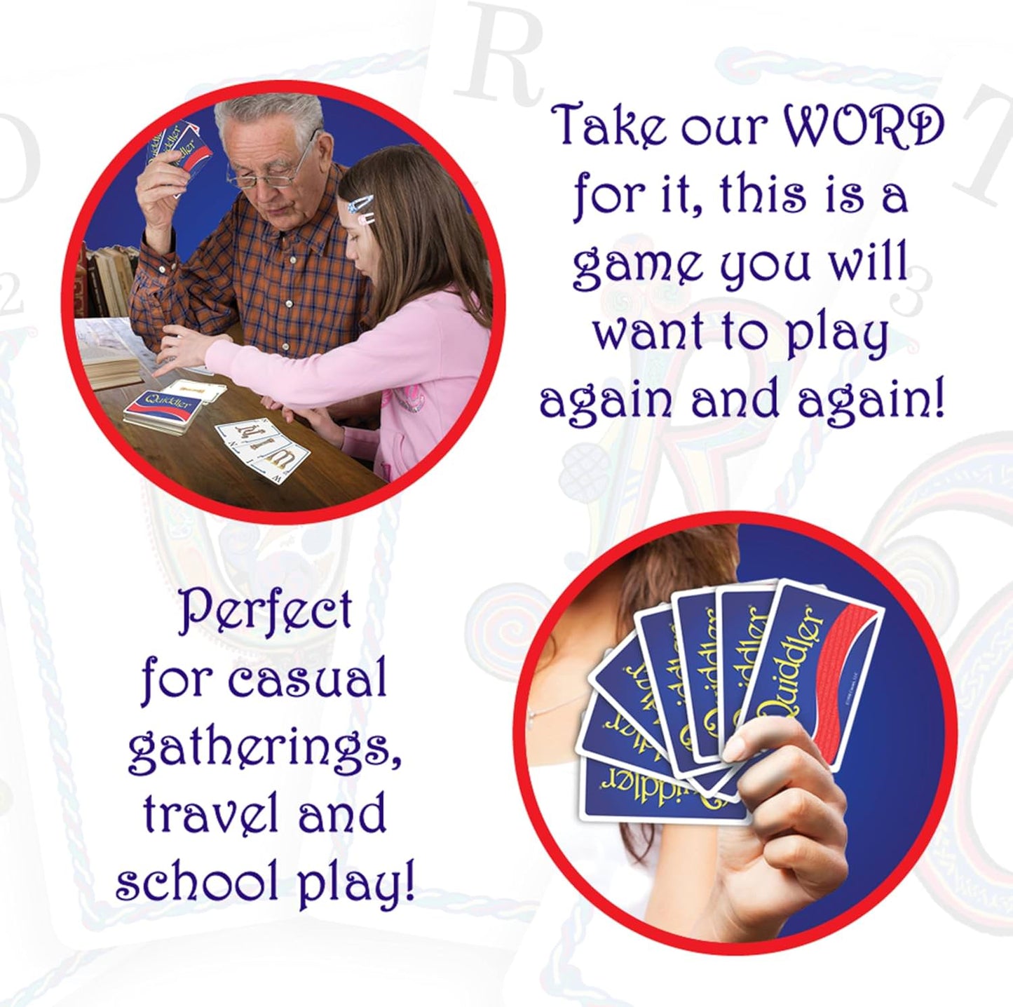 英語ワードゲーム Quiddler Short Word Game 8歳から8人対応 118枚カード ダブルレターカード 8ラウンド 30分プレイ 5分学習 言葉の楽しさ再発見 語彙力向上 教育的価値