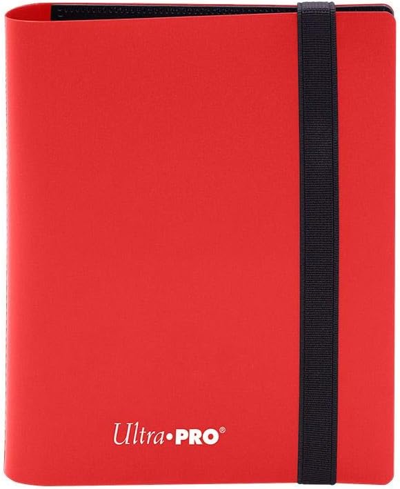 トレーディングカードバインダー Ultra Pro ー 2-Pocket Eclipse Apple Red PRO-Binder コレクター向け高品質収納アイテム 横入れ式カードポケット安全固定 PVCフリー酸無素材 80枚収納対応伸縮留め具付き