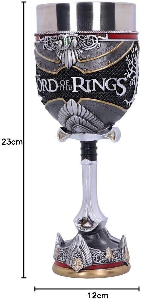 アウトレット品 中世ファンタジー ゴブレット アラゴルン Nemesis Now 手作業仕上げ 精巧造形 高さ23cm ステンレス内容器付き 実用性と芸術性兼備 ロードオブザリング 映画世界観忠実再現 コレクション価値高い ディスプレイ最適