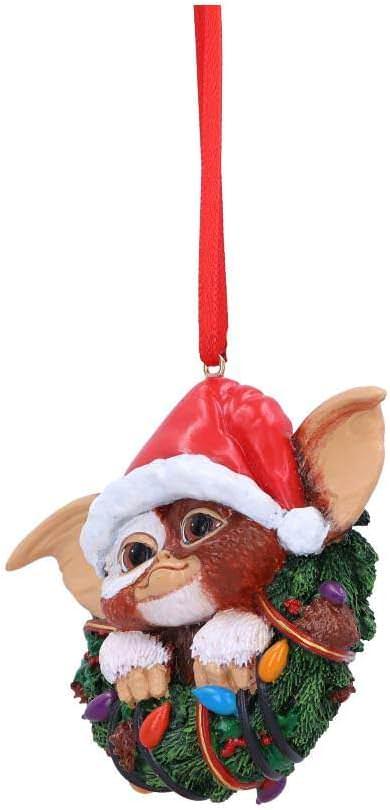 アウトレット品 クリスマスオーナメント グレムリン ギズモ リース ハンギングオーナメント Nemesis Now ワーナーブラザーズ公式ライセンス 高品質レジン製 手作業塗装 コンパクトサイズ 温かみのあるノスタルジックデザイン 映画の世界観再現