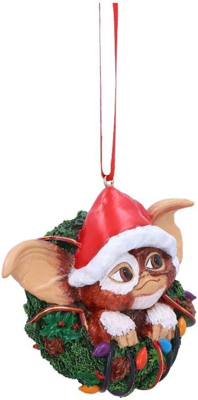 アウトレット品 クリスマスオーナメント グレムリン ギズモ リース ハンギングオーナメント Nemesis Now ワーナーブラザーズ公式ライセンス 高品質レジン製 手作業塗装 コンパクトサイズ 温かみのあるノスタルジックデザイン 映画の世界観再現