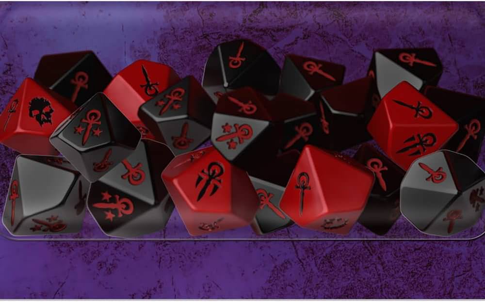 ダイスセット Vampire The Masquerade Dice Set ヴァンパイア ザ マスカレード 第5版 公式 Renegade Game Studio 18個セット16mm カスタムブラック ロールプレイングゲーム