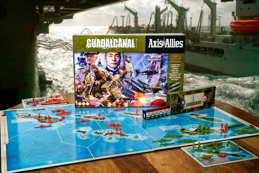 ボードゲーム Axis Allies Guadalcanal 太平洋戦争 太平洋戦線 ソロモン諸島 1942年8月 戦略ゲーム 2人用 アメリカ軍 日本軍 戦術指揮 170個以上 プラスチック製 ミニチュア 飛行場トークン 損傷トークン 最新ルールブック英語版 日本語説明書なし