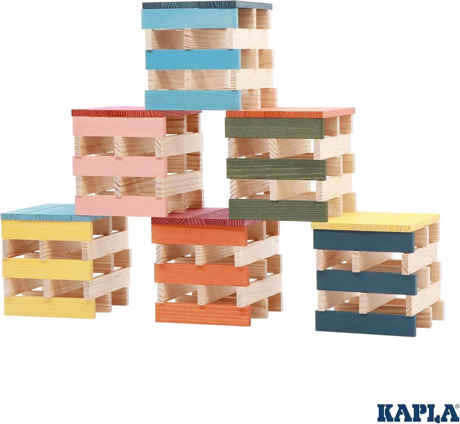 KAPLAブロック OCTOCOLOR 100ピースセット フランス生まれの木製ブロック ブランド KAPLA 鮮やかな8色セット 黄金比率の安定感 無接着剤 高品質パイン材 持続可能な素材 子どもから大人まで楽しめる 創造力を刺激する教育玩具