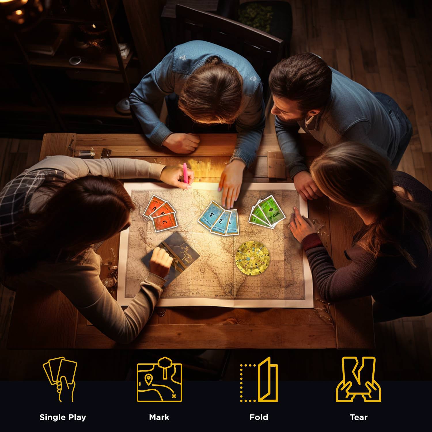 ボードゲーム EXIT The Forgotten Island 忘れられた島からの脱出 Thames Kosmos エスケープルーム 謎解き 協力型パズルゲーム 自宅本格 1-4人 12歳以上 一度きり 海洋テーマ デコーダーディスク