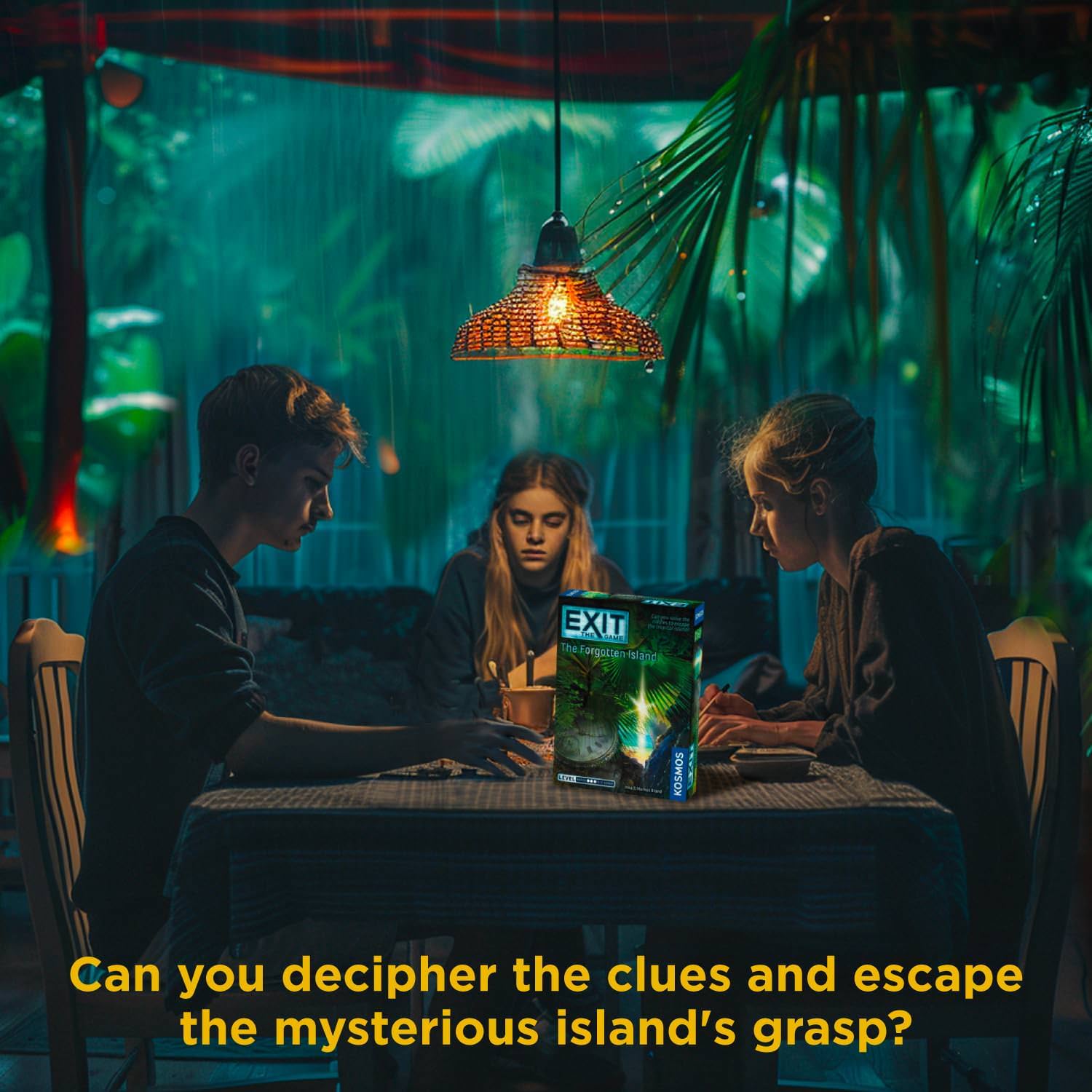 ボードゲーム EXIT The Forgotten Island 忘れられた島からの脱出 Thames Kosmos エスケープルーム 謎解き 協力型パズルゲーム 自宅本格 1-4人 12歳以上 一度きり 海洋テーマ デコーダーディスク
