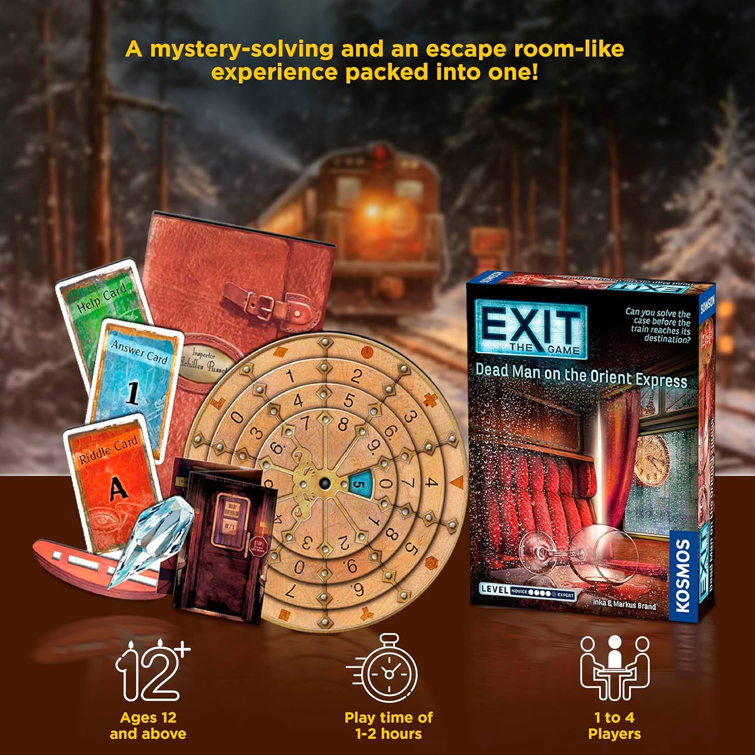 脱出ゲーム EXIT The Game Dead Man Orient Express オリエント急行の殺人 Thames Kosmos 協力型 パズルゲーム アガサ・クリスティ ミステリー 推理 探偵 1名から4名 60分から120分 12歳以上 難易度5段階中4 ドイツ製造