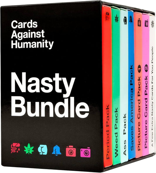 Cards Against Humanity 拡張パック パーティーゲーム Nasty Bundle 基本セット対応 大人向け ホームパーティー 盛り上がり必至 Period Pack Weed Pack Ass Pack Saves America 輸入英語版 日本語説明書なし - Trade Center