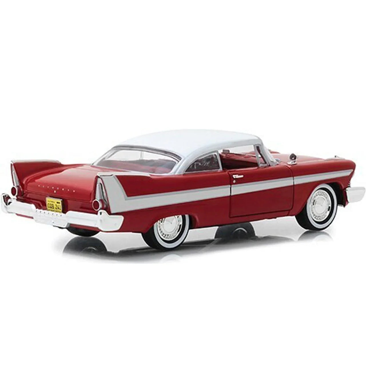 アウトレット品 ミニカー 1958年型プリマス・フューリー 映画クリスティーン 名車 完全再現 グリーンライト ブランド 精巧 模型 映画ファン カーマニア 心を掴む 赤白ツートンカラー フロントグリル クロームパーツ デザイン 丁寧 高品質 仕上げ