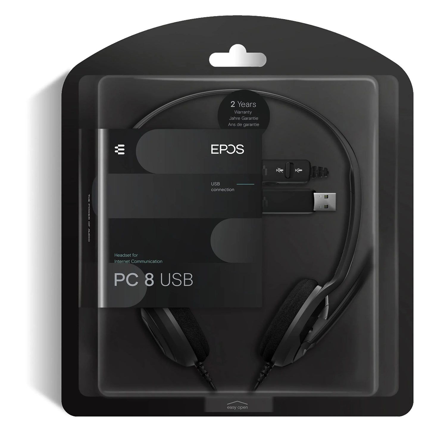 ヘッドセット EPOS PC 8 USB ステレオヘッドセット EPOS 軽量設計 高耐久性 インライン音量調節 ミュート機能 2メートルケーブル 長時間使用快適 オンライン通話 テレワーク クリア音声 コミュニケーション向け