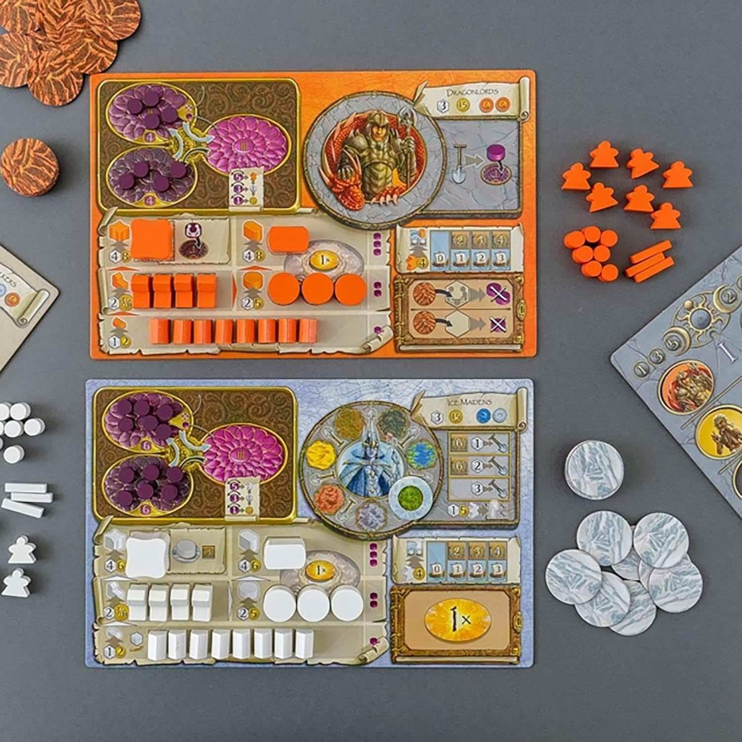ボードゲーム Terra Mystica Fire Ice 拡張セット テラミスティカ 氷 火山 新地形 6種族 アイスメイデン イエティ アコライツ ドラゴンマスター 戦略性 カルト進行 建造物 パワー